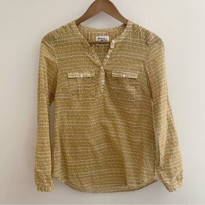 Anthropologie Holding Horses Top Popover Goldenrod